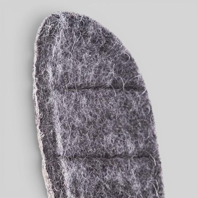 Baabuk grey wool felt slipper insoles for added comfort and replacement, handcrafted in Nepal.