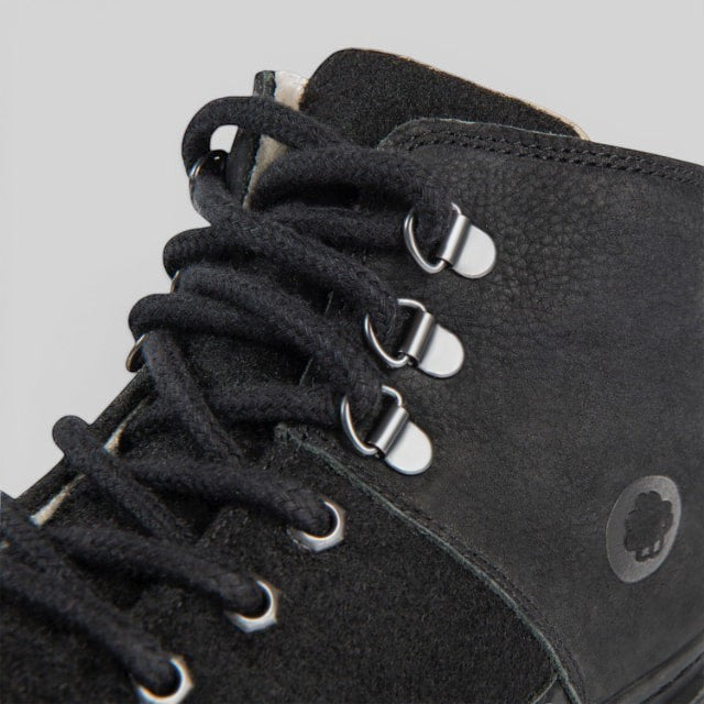 Baabuk Ice Wooler black nubuck wool boot with cotton laces and metal eyelets