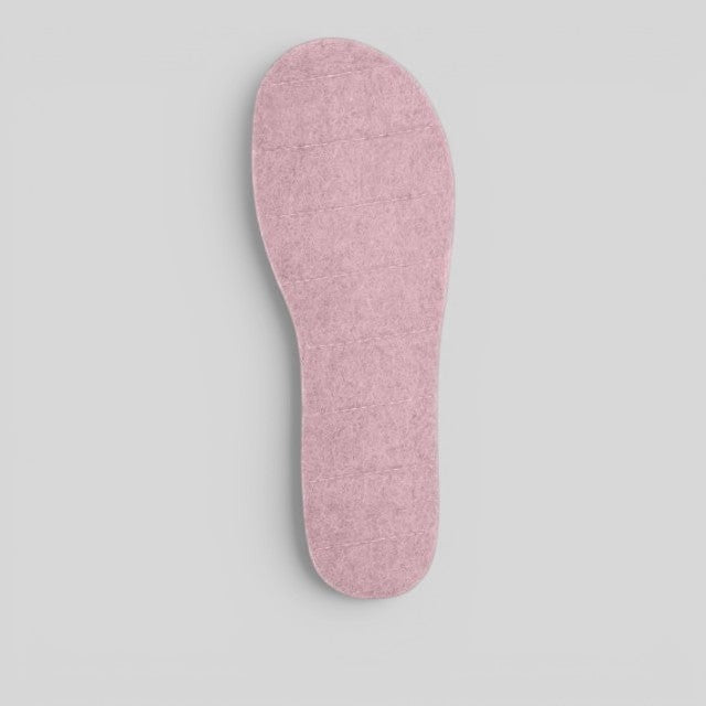 Baabuk pink felt slipper insoles handcrafted in Nepal for extra comfort and adjustable fit